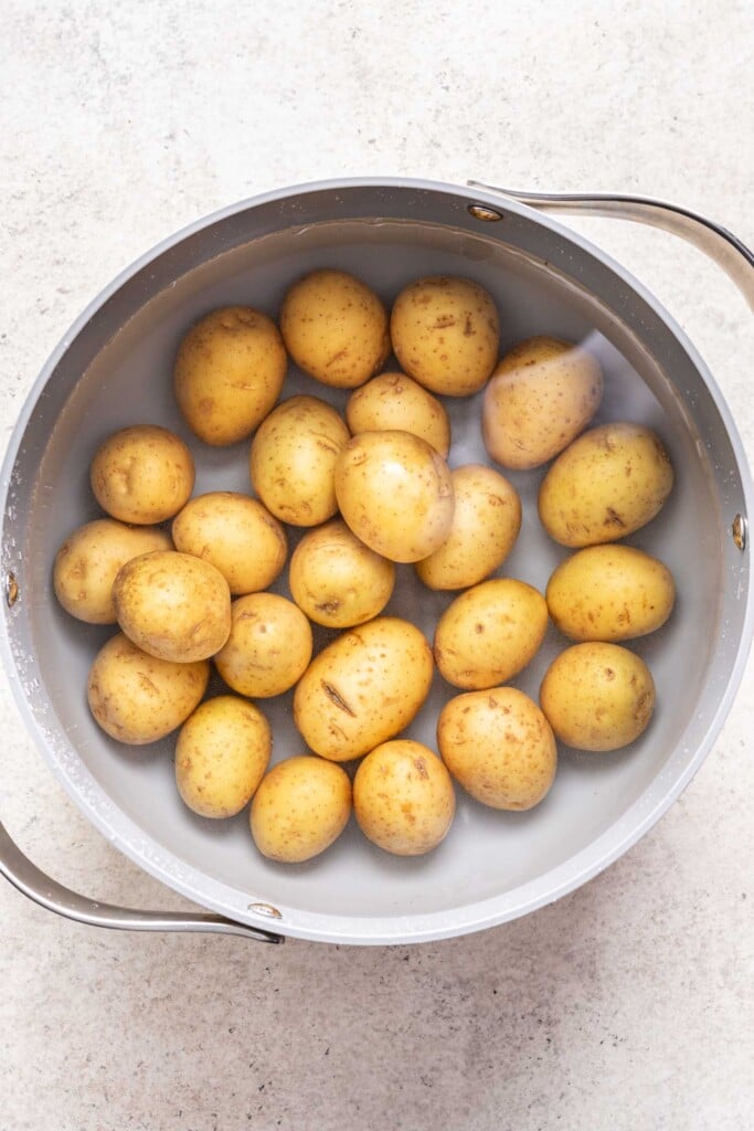 potatoes in a pot of water