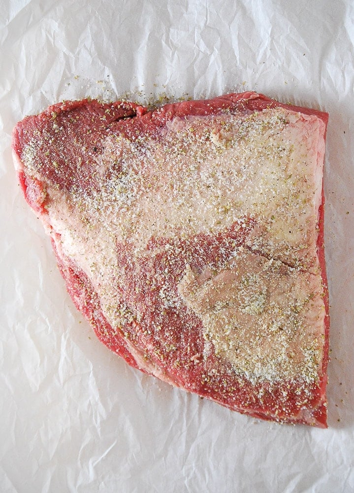 beef brisket covered in spices