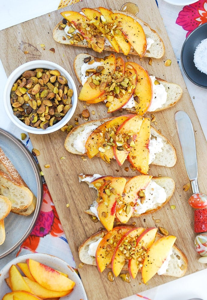 Peach Burrata Crostini 1