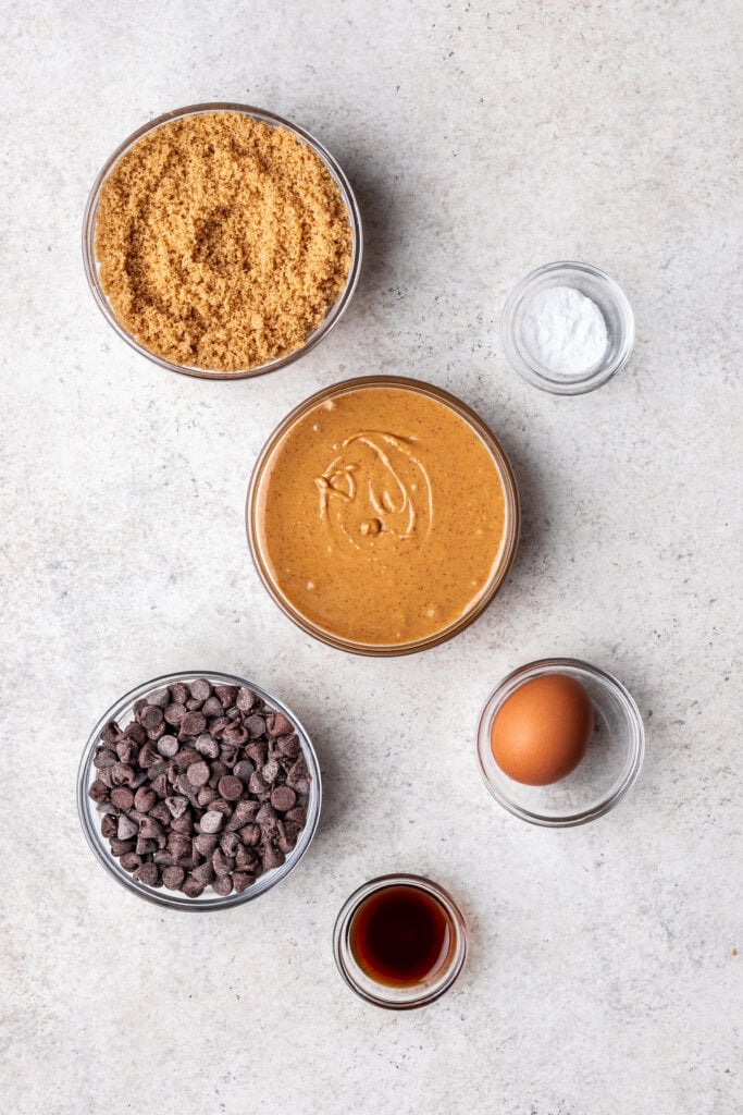 bowls of ingredients on a grey background