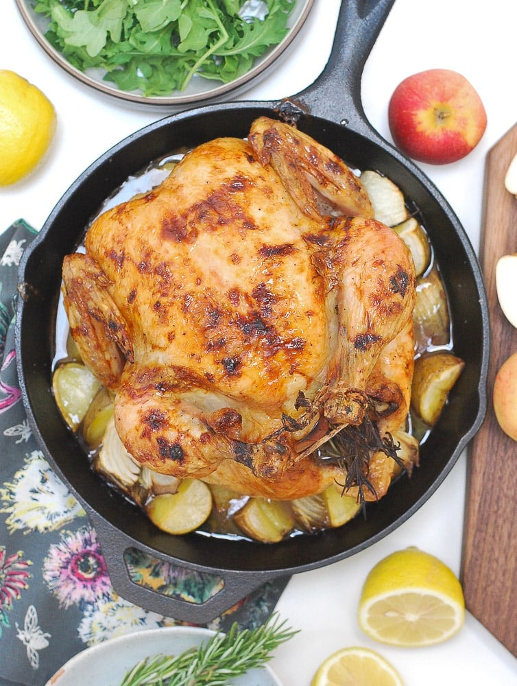 Honey Glazed Apple Roast Chicken-3