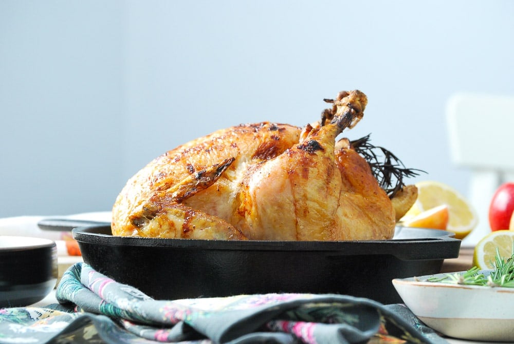 Honey Glazed Apple Roast Chicken-4