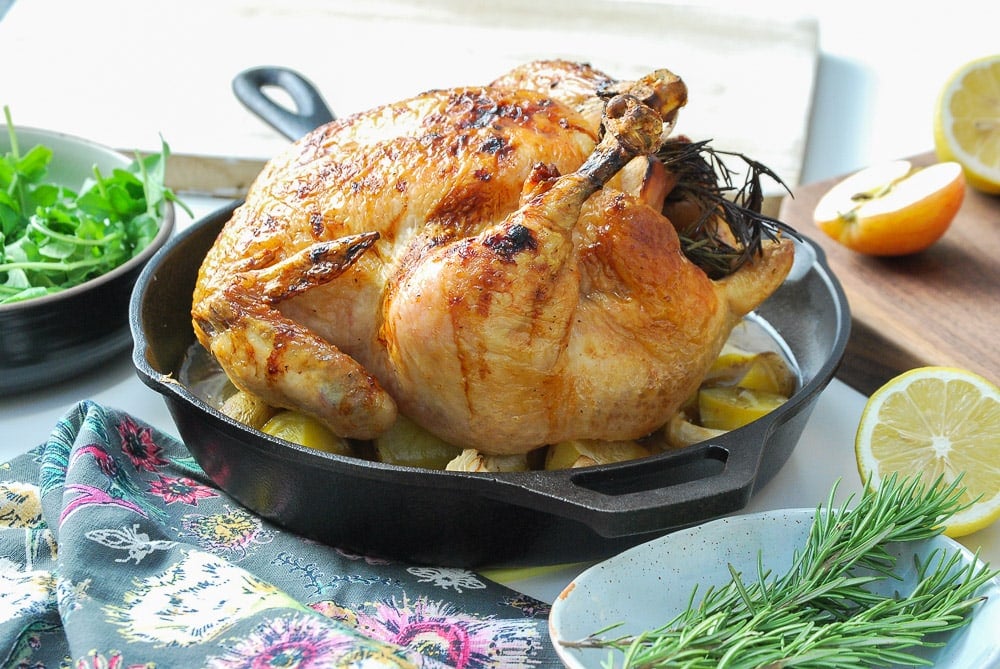Honey Glazed Apple Roast Chicken-6