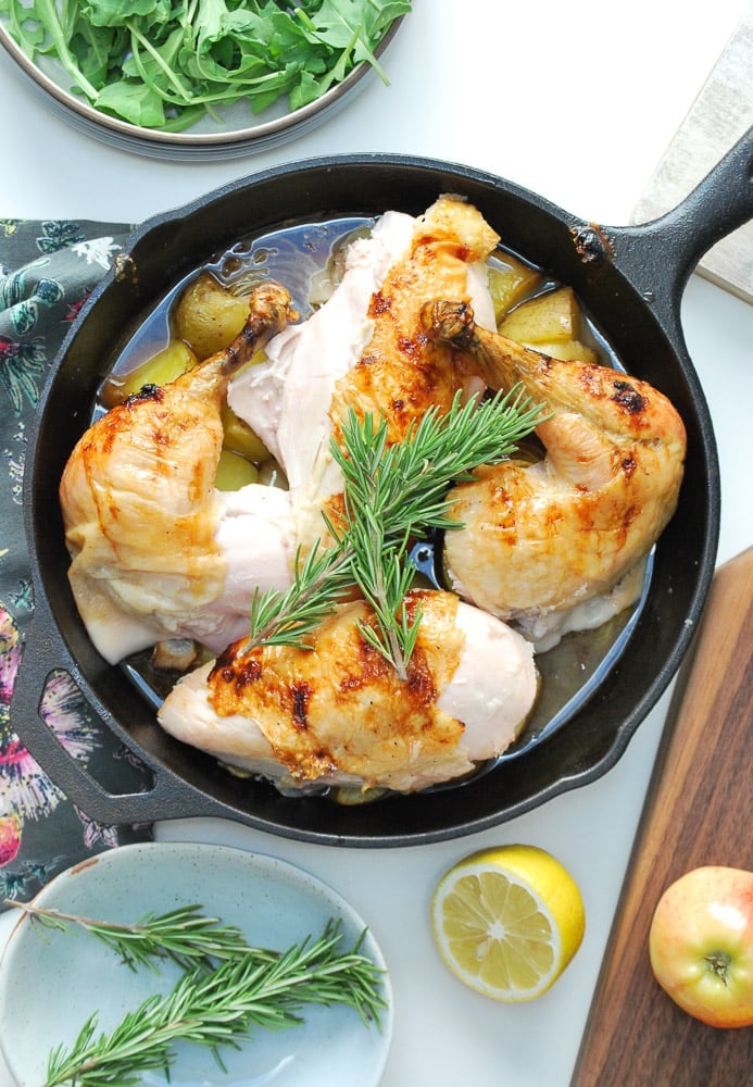 Honey Glazed Apple Roast Chicken-7