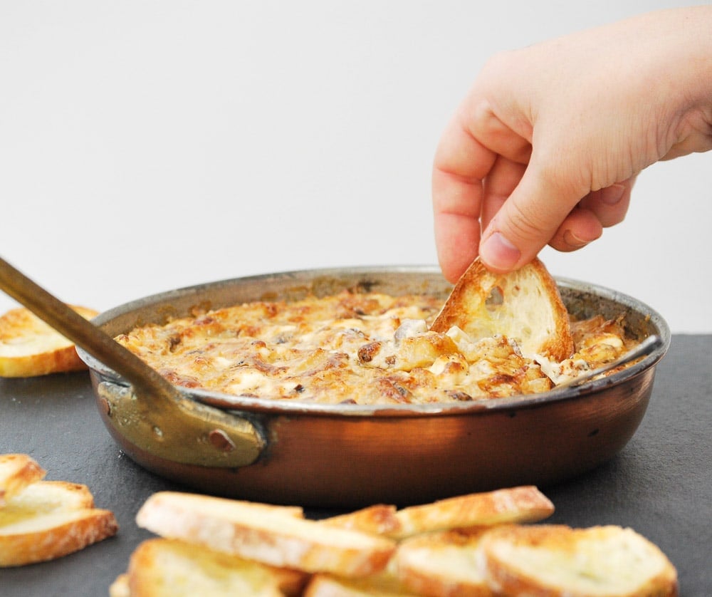Cheesy Caramelized Onion and Mushroom Dip-5