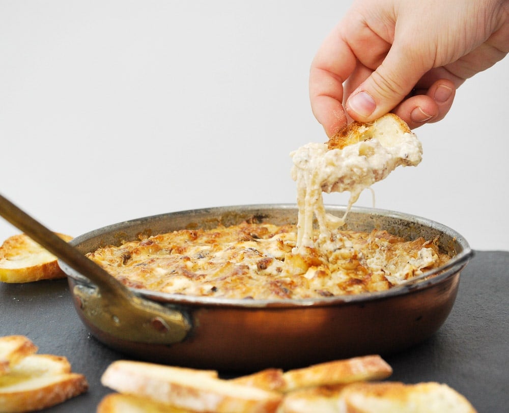 Cheesy Caramelized Onion and Mushroom Dip-6