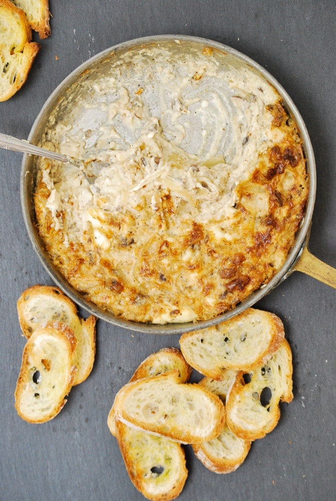 Cheesy Caramelized Onion and Mushroom Dip-7