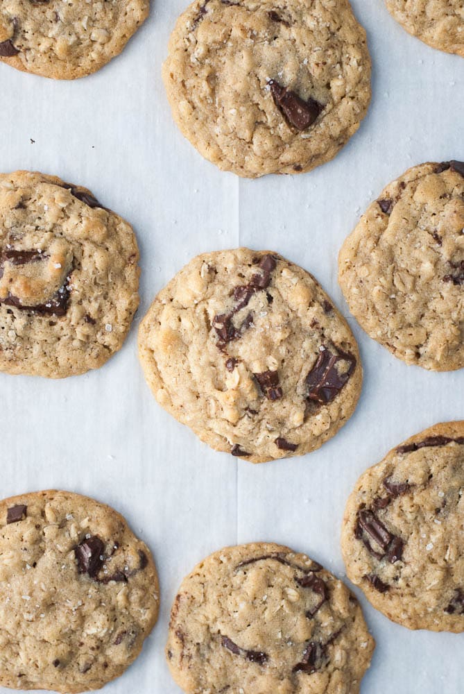 Dark Chocolate Chunk Oatmeal Peanut Butter Cookies-3