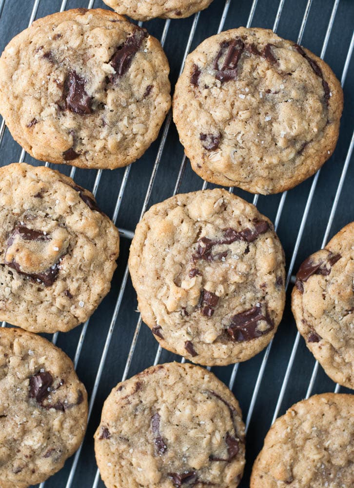 Dark Chocolate Chunk Oatmeal Peanut Butter Cookies-4