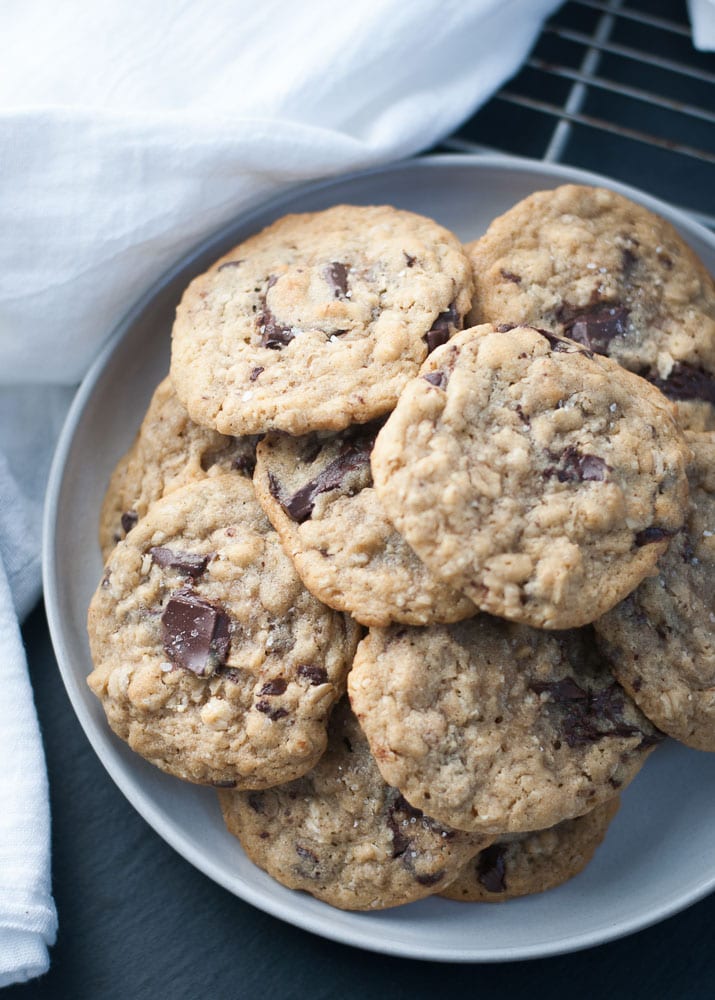 Dark Chocolate Chunk Oatmeal Peanut Butter Cookies-8