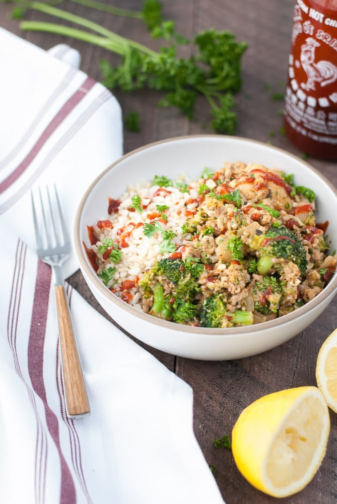 Ground Turkey & Veggie Brown Rice Bowls-4