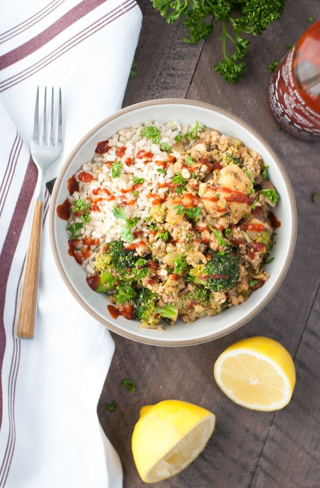 Ground Turkey & Veggie Brown Rice Bowls-5