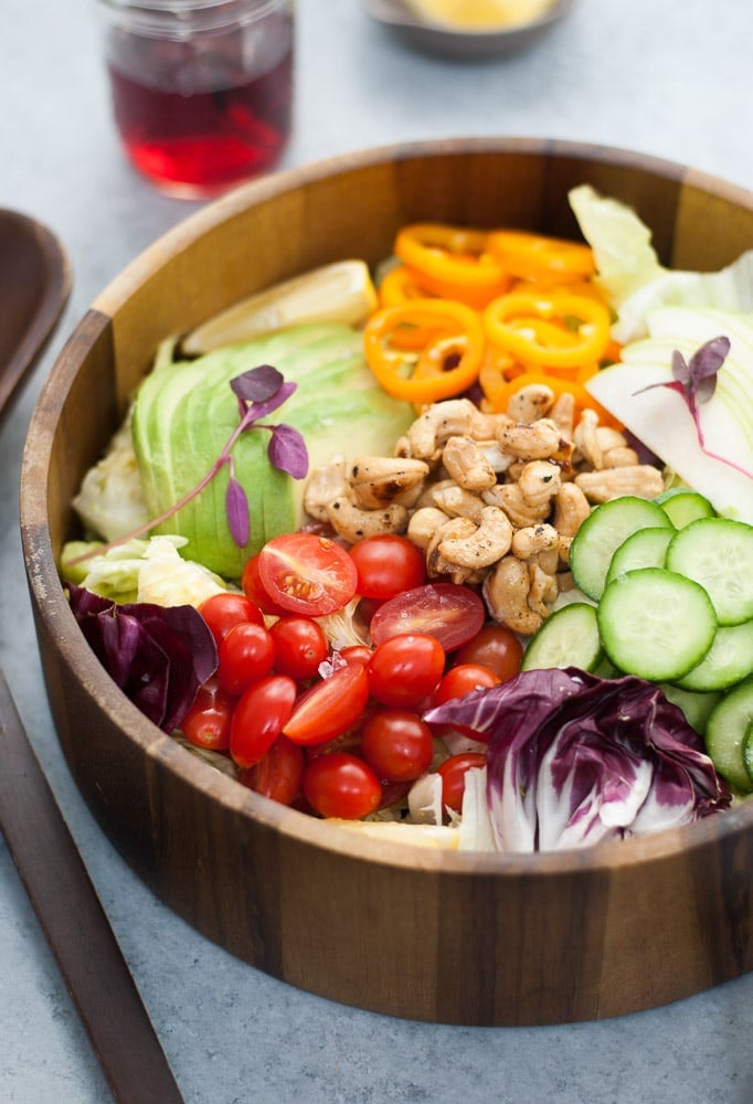 Butter Lettuce Salad with Salt & Pepper Honey Cashews-4