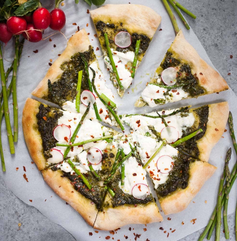 Pesto, Asparagus, & Burrata Pizza-2