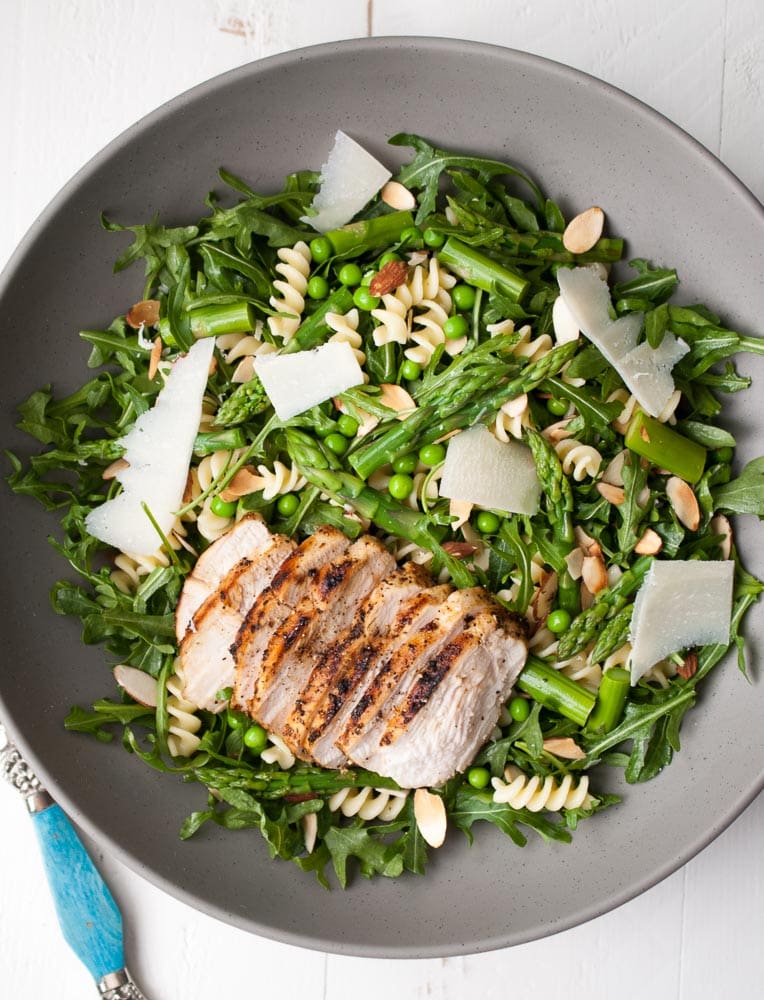 Spring Pasta Salad w- Asparagus, Peas, & Greens-3
