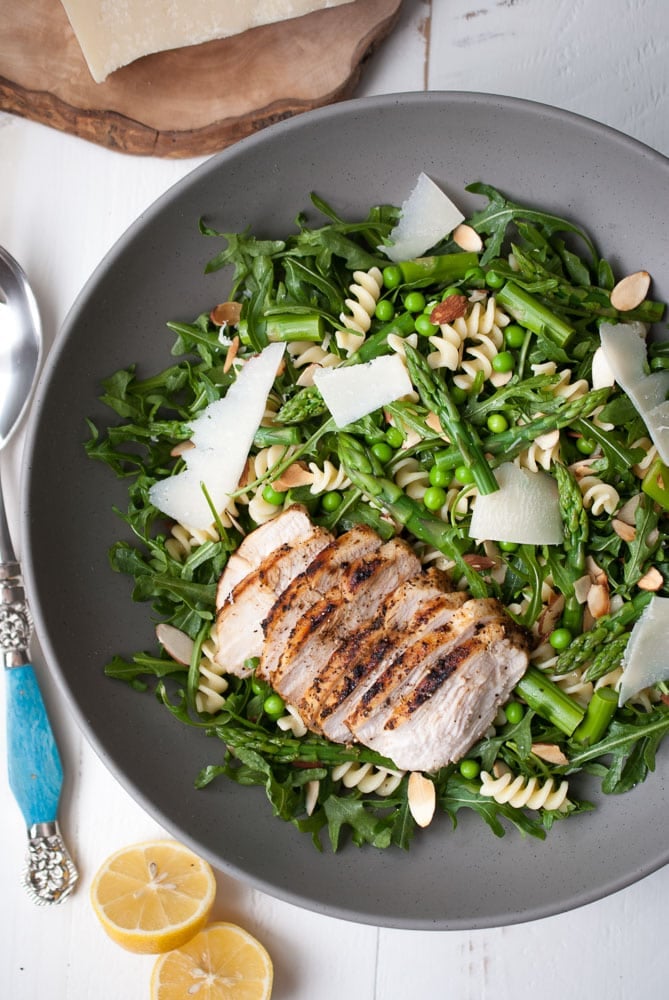 Spring Pasta Salad w- Asparagus, Peas, & Greens-4