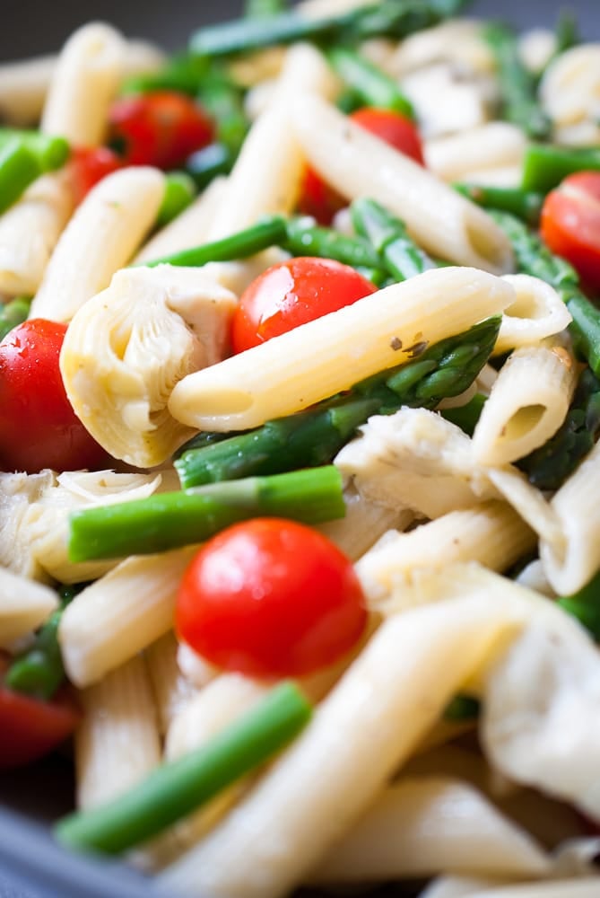 Artichoke, Aspargus, & Tomato Pasta Salad-5
