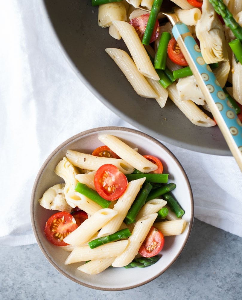Artichoke, Aspargus, & Tomato Pasta Salad-6