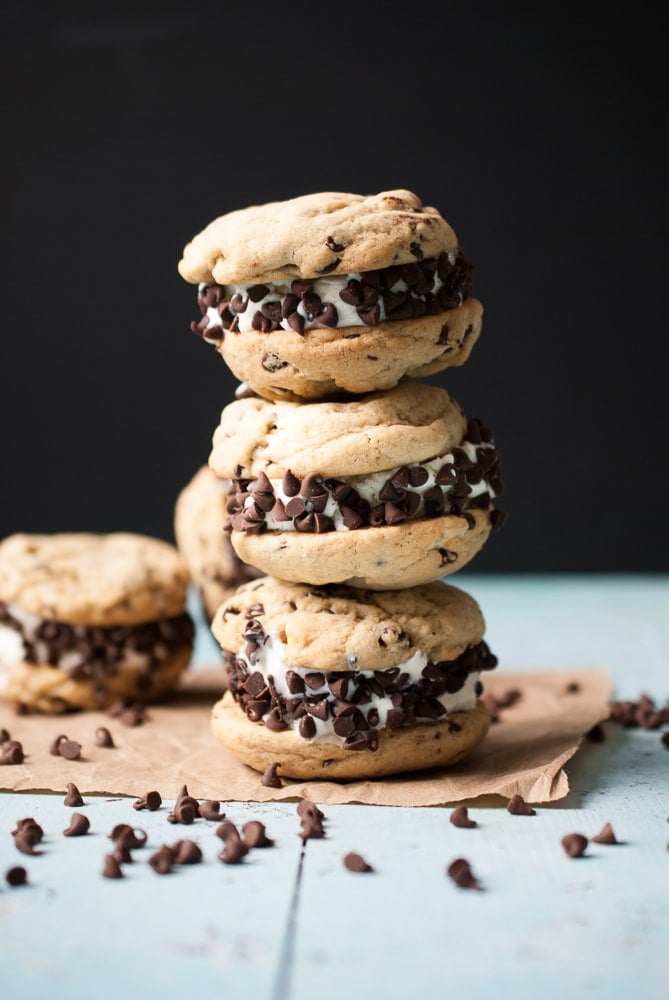 Chocolate Chip Ice Cream Cookie Sandwiches_