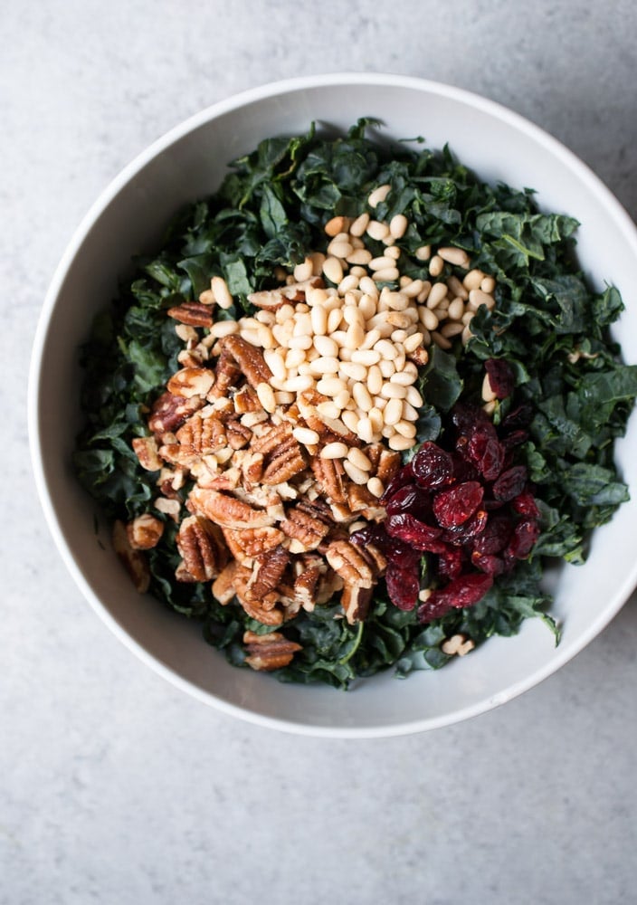 Chopped Kale Salad w- Pecans, Cranberries, & Herb Dressing-3