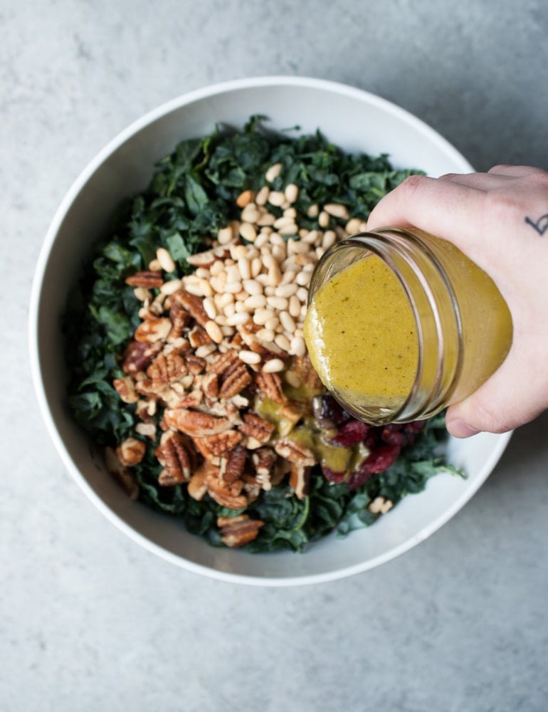 Chopped Kale Salad w- Pecans, Cranberries, & Herb Dressing-4