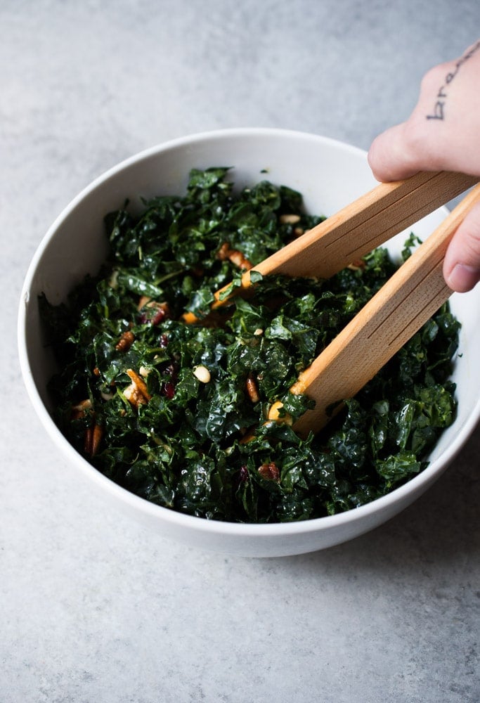 Chopped Kale Salad w- Pecans, Cranberries, & Herb Dressing-5
