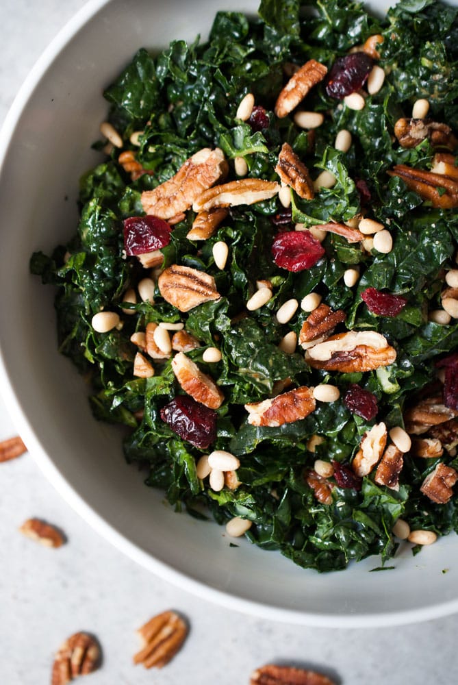Chopped Kale Salad w- Pecans, Cranberries, & Herb Dressing-6