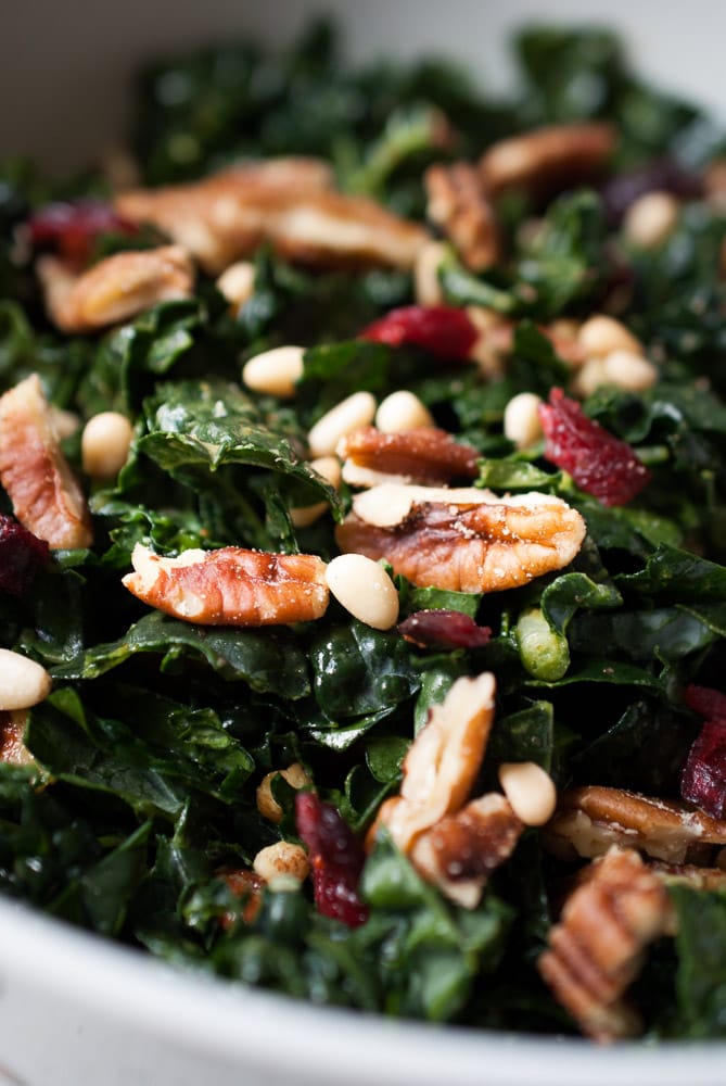 Chopped Kale Salad w- Pecans, Cranberries, & Herb Dressing-7