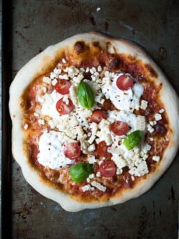 Burrata Pizza w- Fresh Corn & Tomatoes