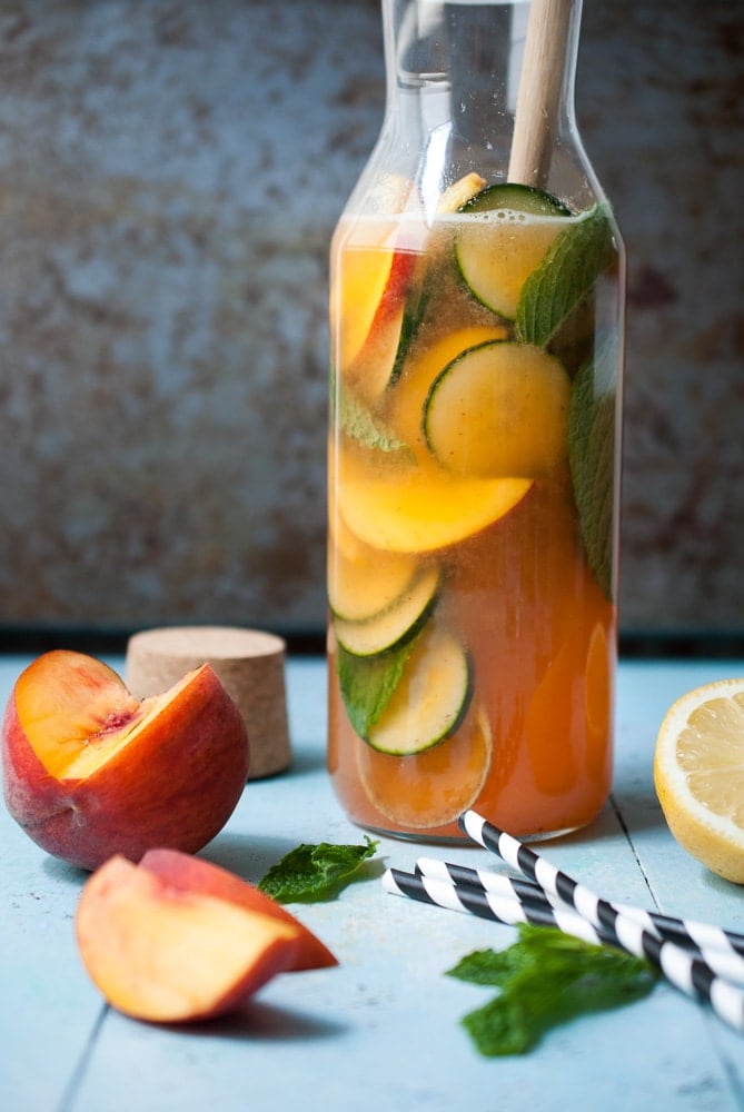 Sparkling Peach & Cucumber Lemonade_