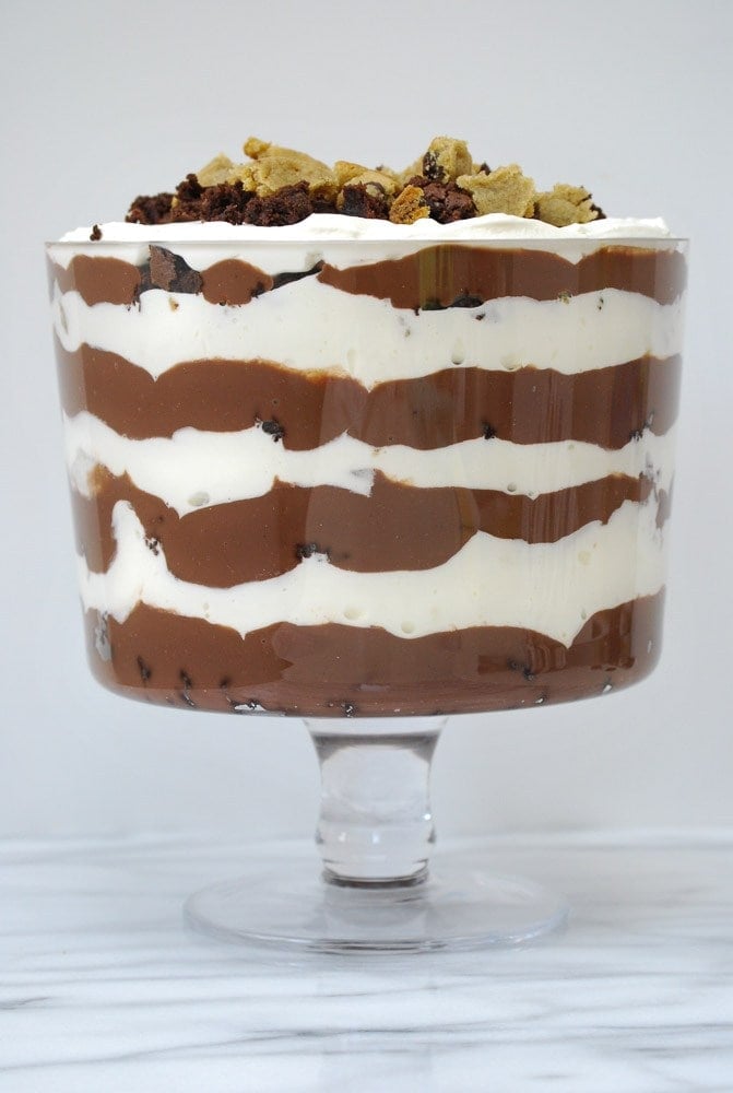 Chocolate Chip Cookie Brownie Trifle