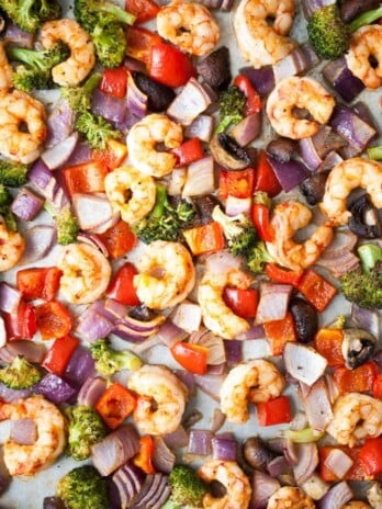 One Pan Roasted Shrimp & Veggies