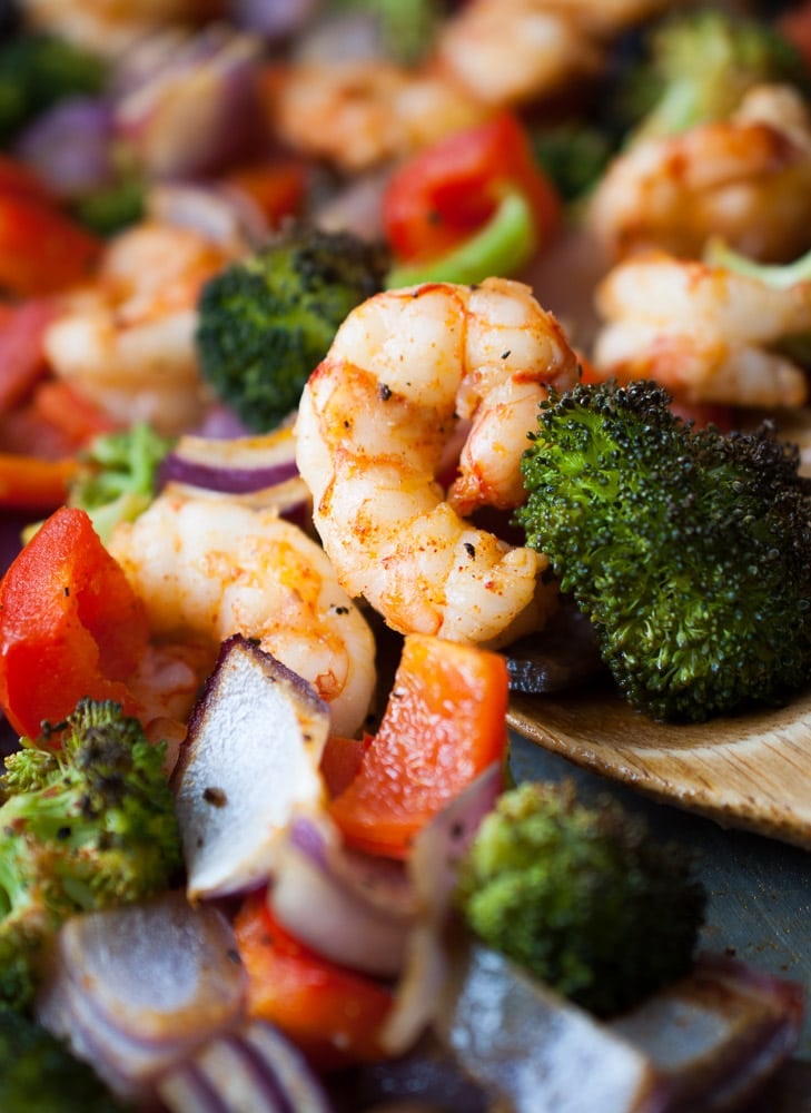 One Pan Roasted Shrimp & Veggies