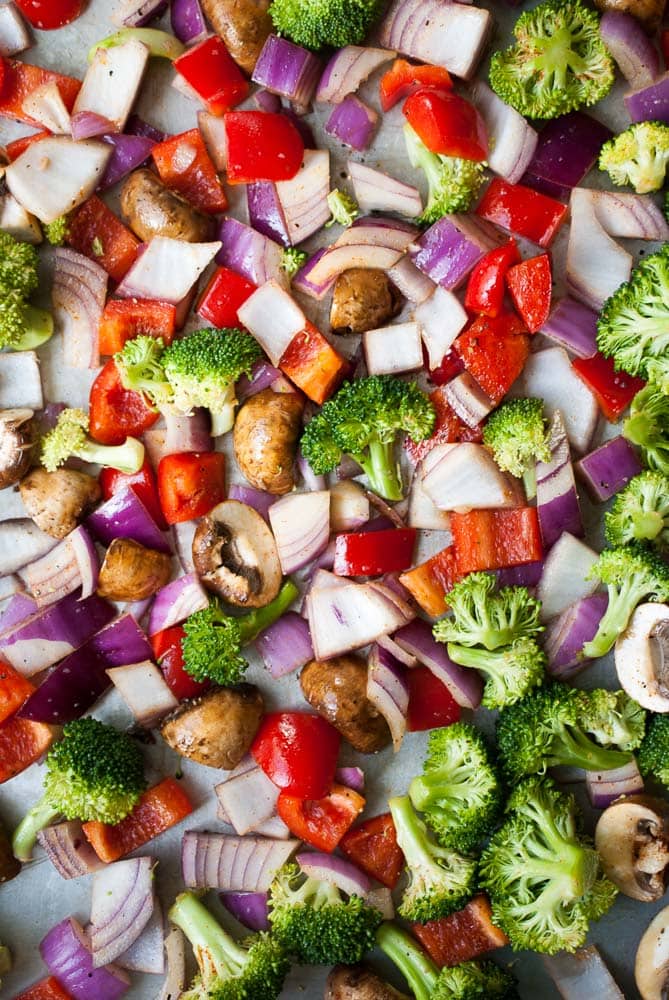 One Pan Roasted Shrimp & Veggies