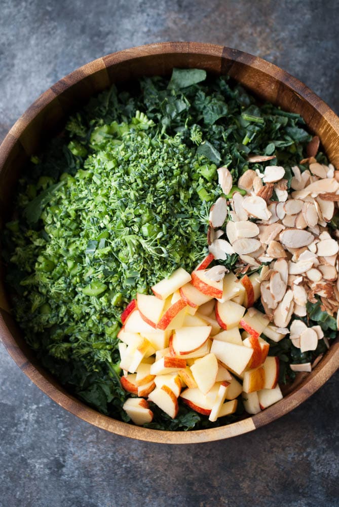 Chopped Kale & Broccolini Salad w/ Lemon Tahini Dressing