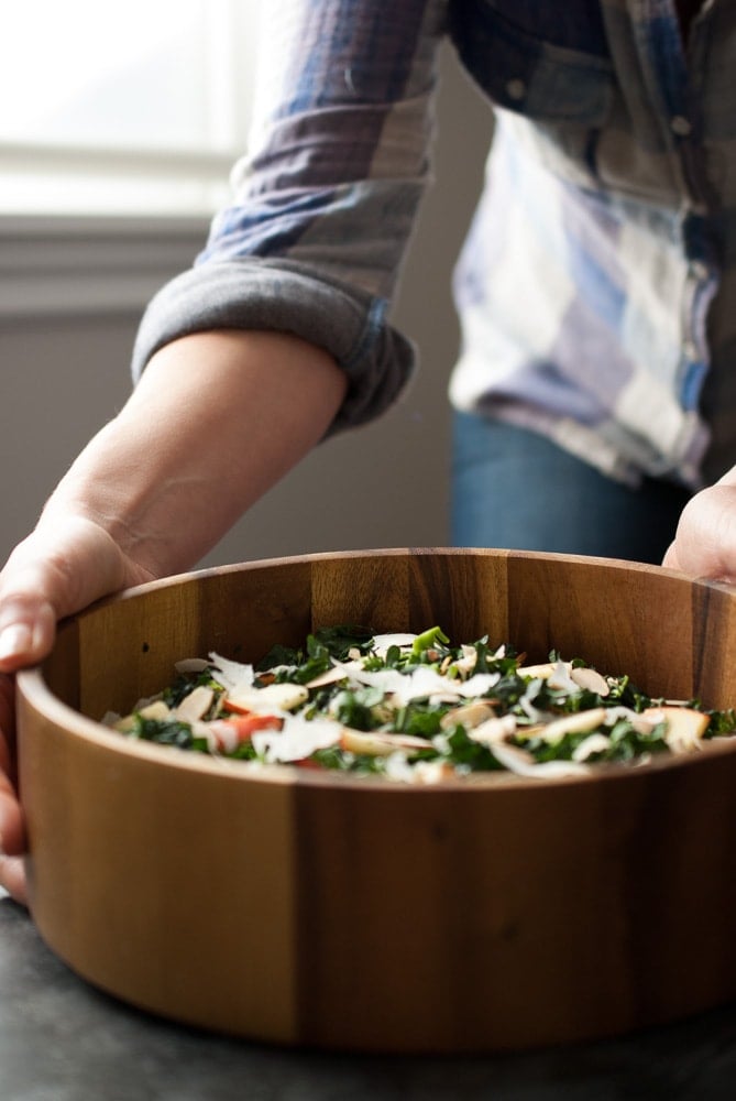 Chopped Kale & Broccolini Salad w/ Lemon Tahini Dressing