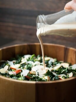 Chopped Kale & Broccolini Salad w/ Lemon Tahini Dressing