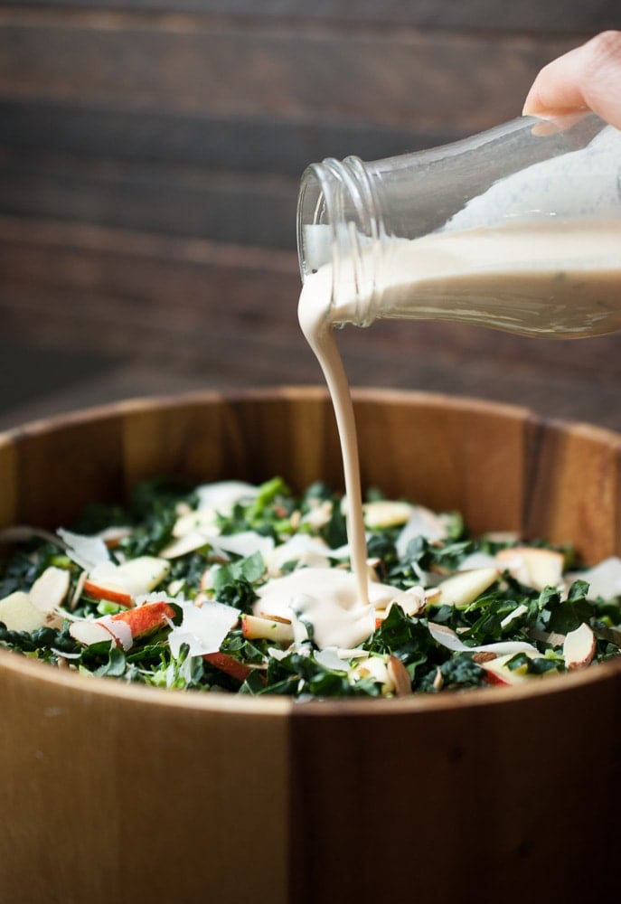 Chopped Kale & Broccolini Salad w/ Lemon Tahini Dressing