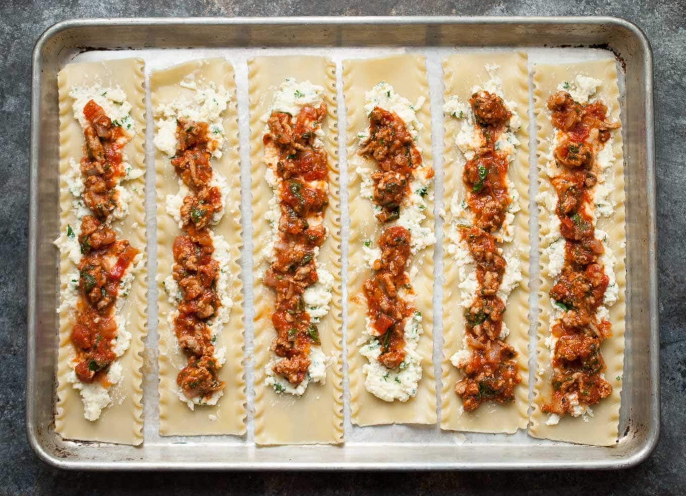 Turkey Spinach Lasagna Roll Ups