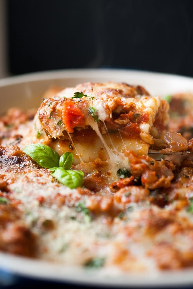 Turkey Spinach Lasagna Roll Ups