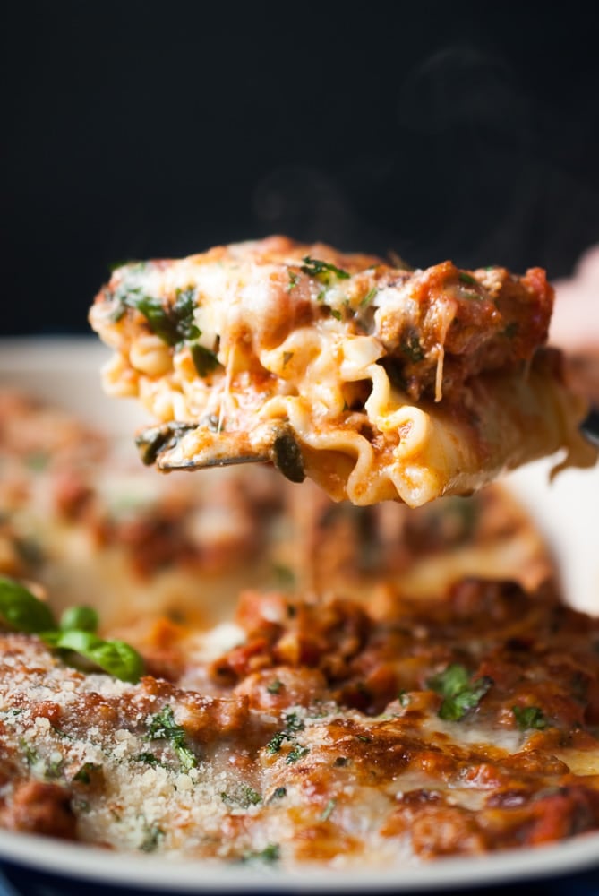 Turkey Spinach Lasagna Roll Ups