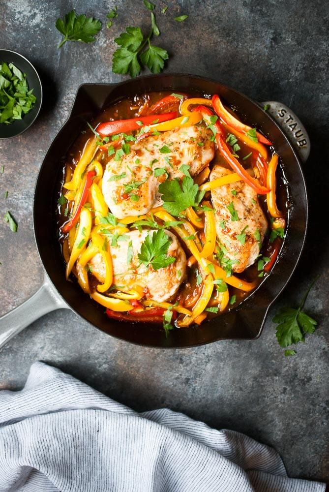 Sweet Ginger Glazed Chicken & Peppers
