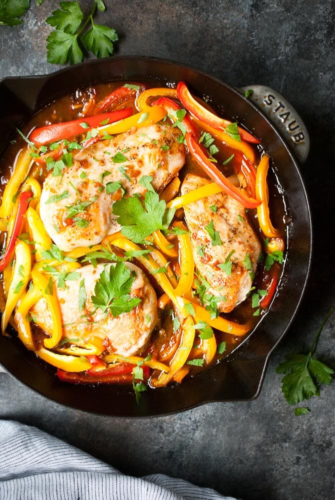 Sweet Ginger Glazed Chicken & Peppers