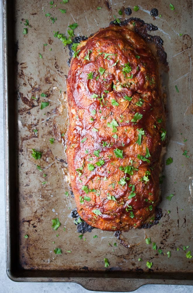 Turkey Meatloaf on a sheet pan