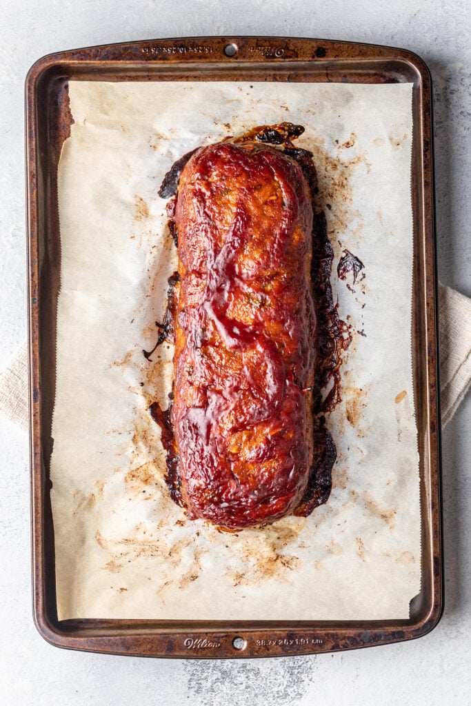 turkey meatloaf on a sheet pan