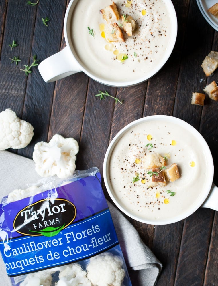 Roasted Cauliflower Garlic Soup