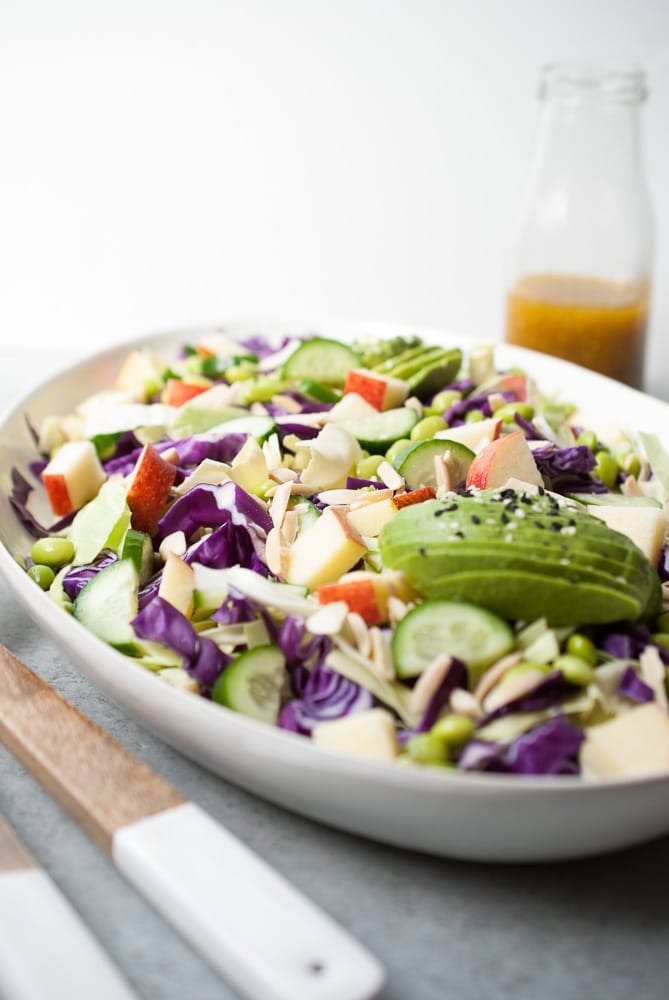 Cabbage Salad w/ Apples, Cucumber & Avocado