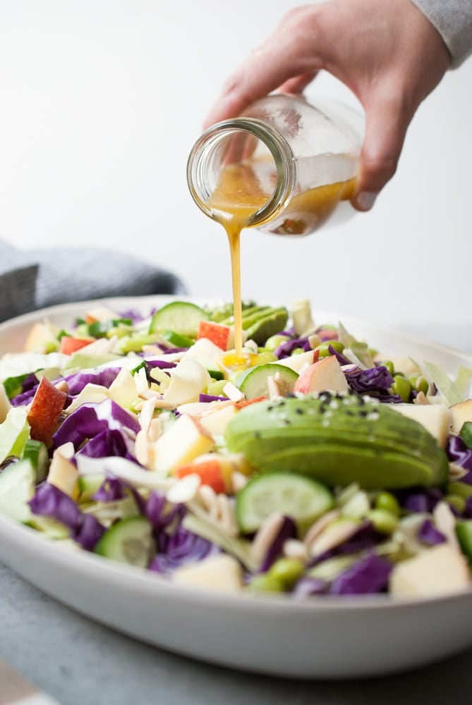 Cabbage Salad w/ Apples, Cucumber & Avocado