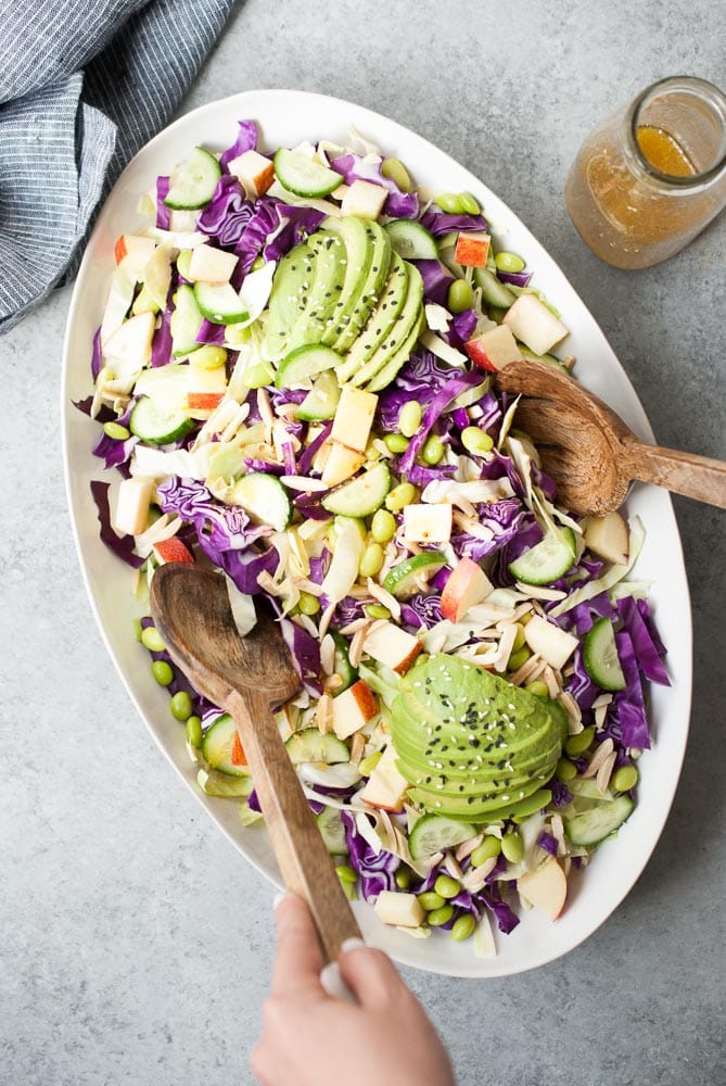 Cabbage Salad w/ Apples, Cucumber & Avocado