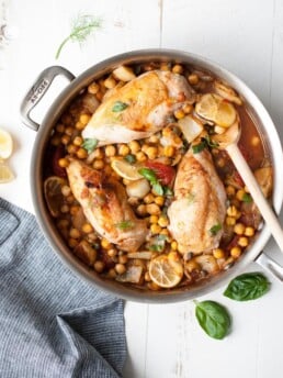 Chicken with Fennel Garbanzo Beans & Tomatoes